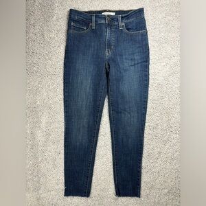 Levi's Jeans Womens 29 High Rise 721 Skinny Dark Wash Classic Raw Hem Concert